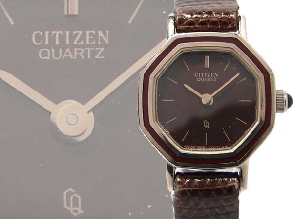 ●本物 CITIZEN シチズン 4-104161 レディース腕時計 メタル×SS×革ベルト クォーツ 電池新品 ボールド系拍卖
