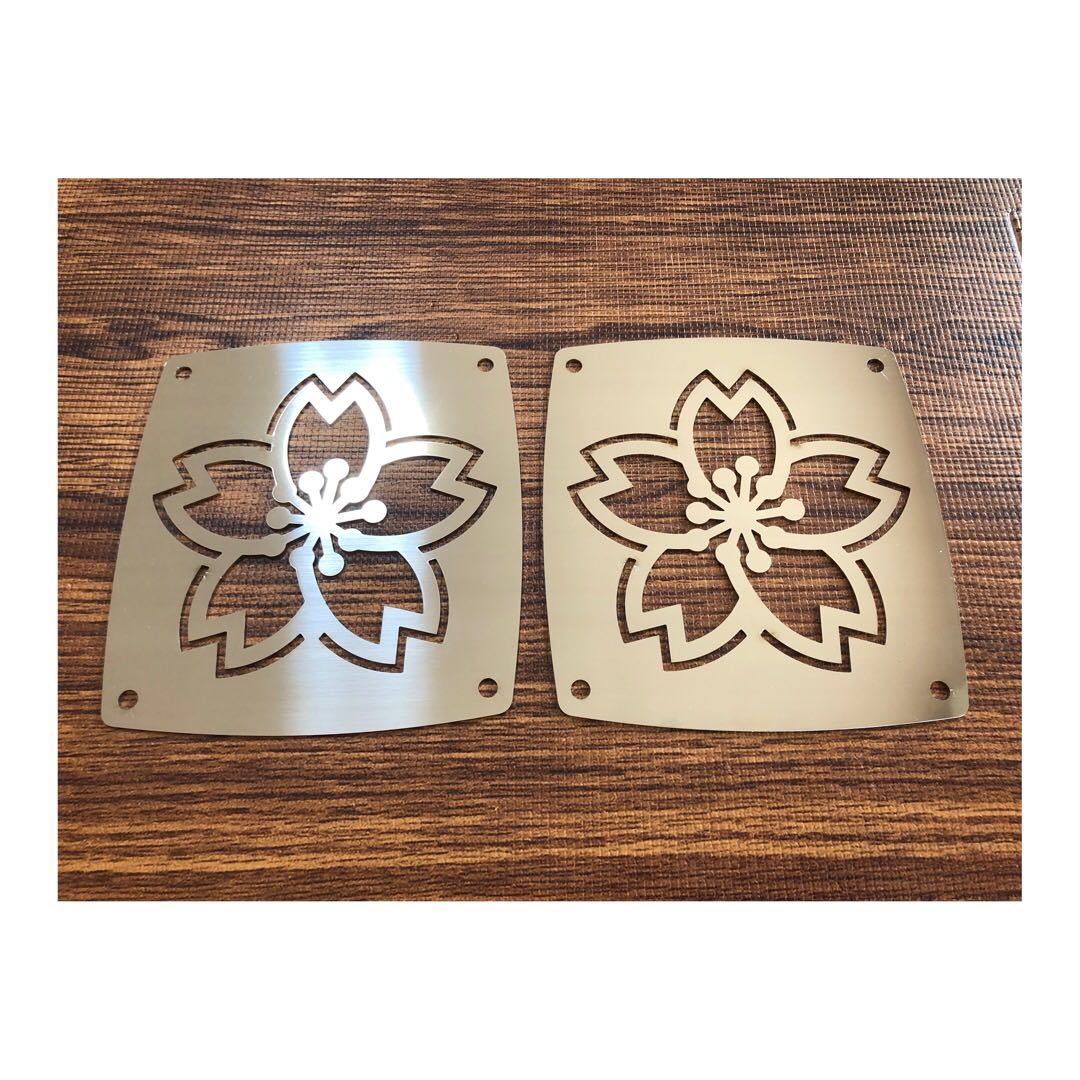 SSR-001 新型 レンジャー テールランプ カバー 桜 クリア部 左右2枚セット デコトラ カスタム トラック 鏡面 ステンレス アート拍卖