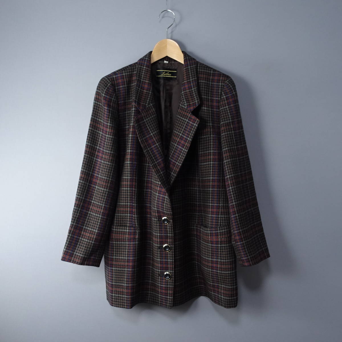 美品*Leilian/レリアン/9/ウール100%ジャケット/ブラウン系/レディースMサイズ相当拍卖