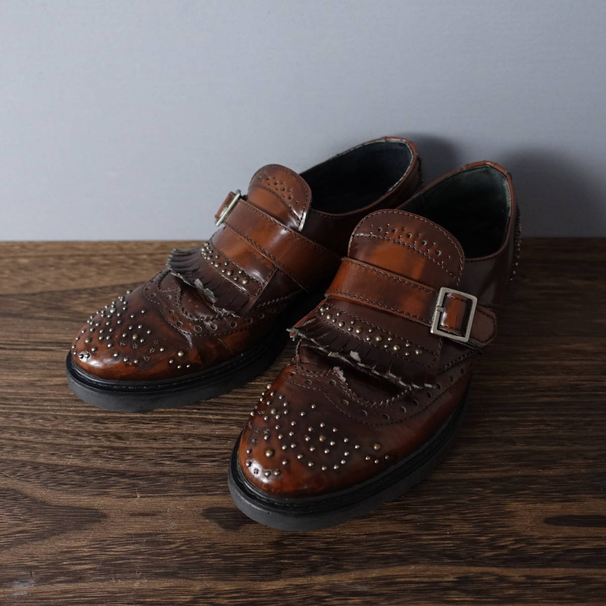 CINZIA SOFT/37/イタリア製シューズ/ブラウン/茶/レディース/ローファー/ウイングチップ拍卖