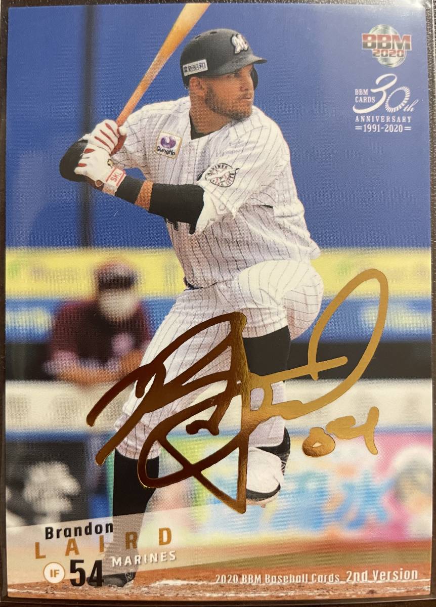 2020BBM 2nd ロッテ レアード選手金箔サインカード拍卖