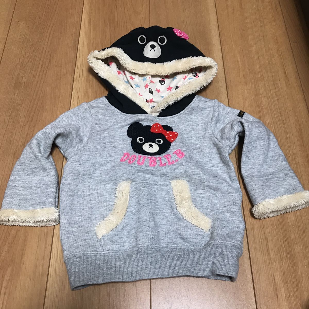 【中古】MIKI HOUSE ミキハウスダブルB 裏地ボアパーカー サイズ80拍卖