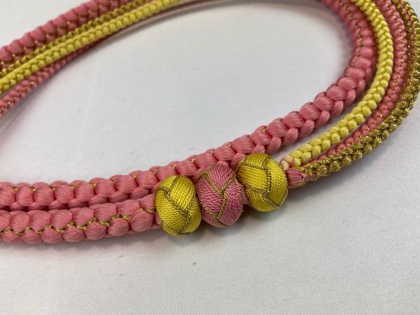 ▼三作▼送料無料 新品税込 振袖用 正絹帯締め 帯〆 飾り玉付 11拍卖