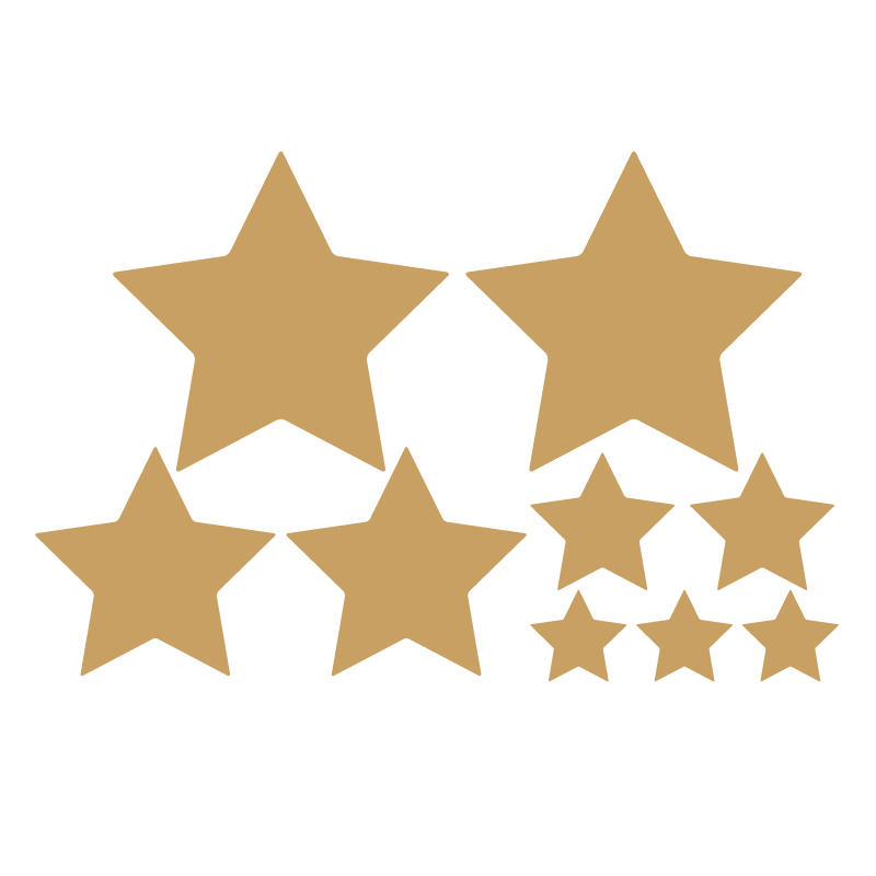 (ミラー) ゴールド スター 星 マーク ステッカー 9枚セット 星マーク カッティング 星のシール拍卖