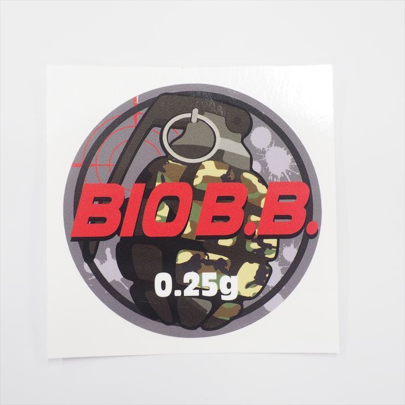 BBボトル サバゲ―ステッカー 手榴弾 (赤 0.25g) 1枚 BIO B.B. バイオビービー ボトルシール拍卖