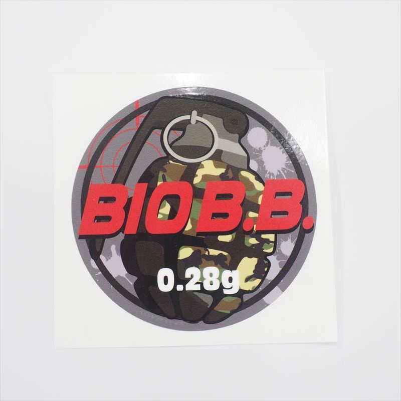 BBボトル サバゲ―ステッカー 手榴弾 (赤 0.28g) 1枚 BIO B.B. バイオビービー ボトルシール拍卖
