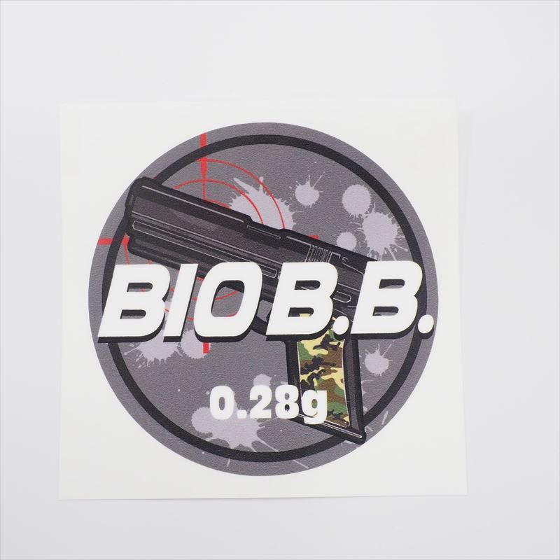 BBボトル サバゲ―ステッカー ピストル GUN(白 0.28g) 1枚 BIO B.B. バイオビービー ボトルシール拍卖