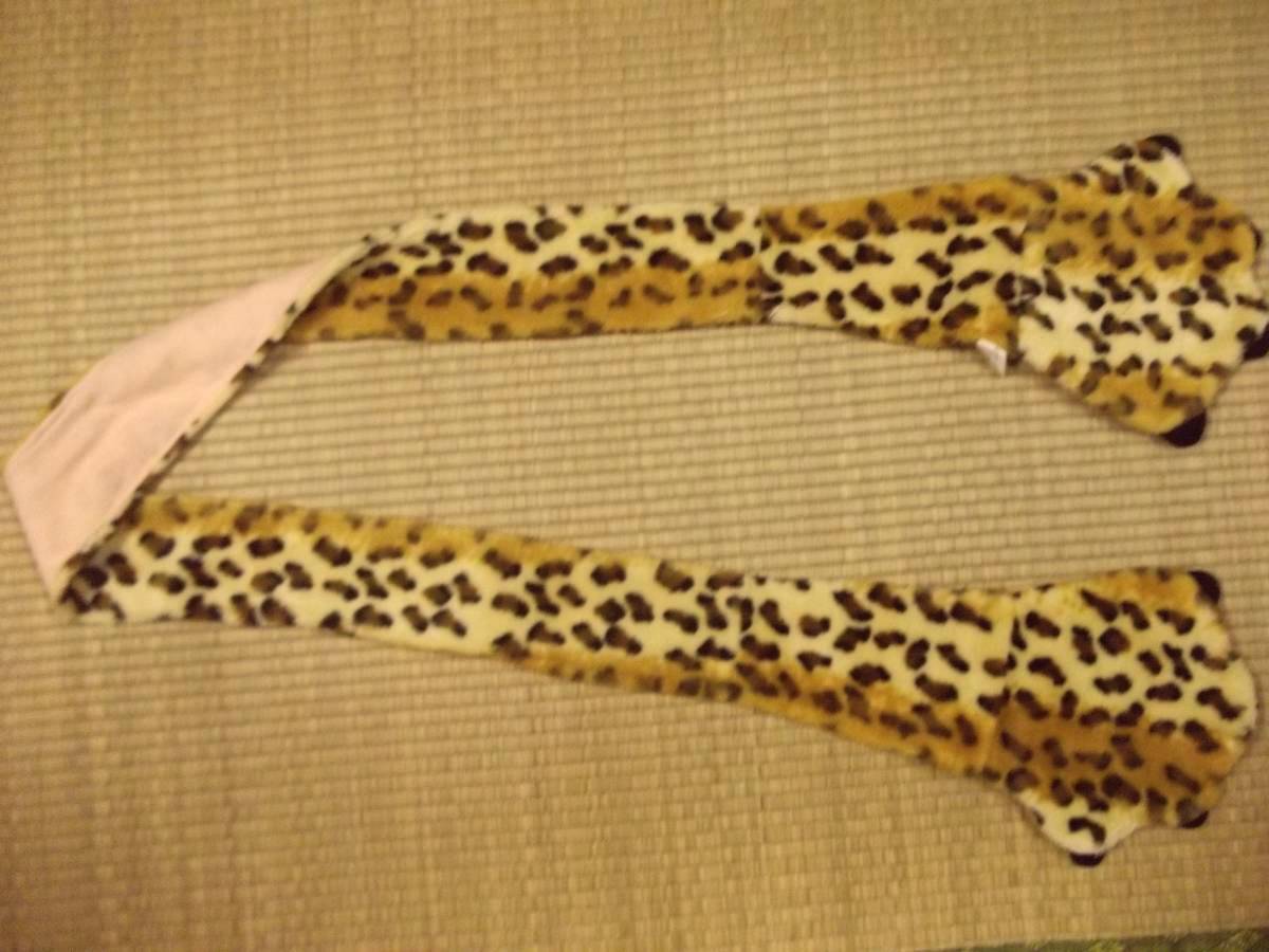 ヒョウ柄手袋マフラー 約190cm【豹柄.グローブ.ストール】拍卖