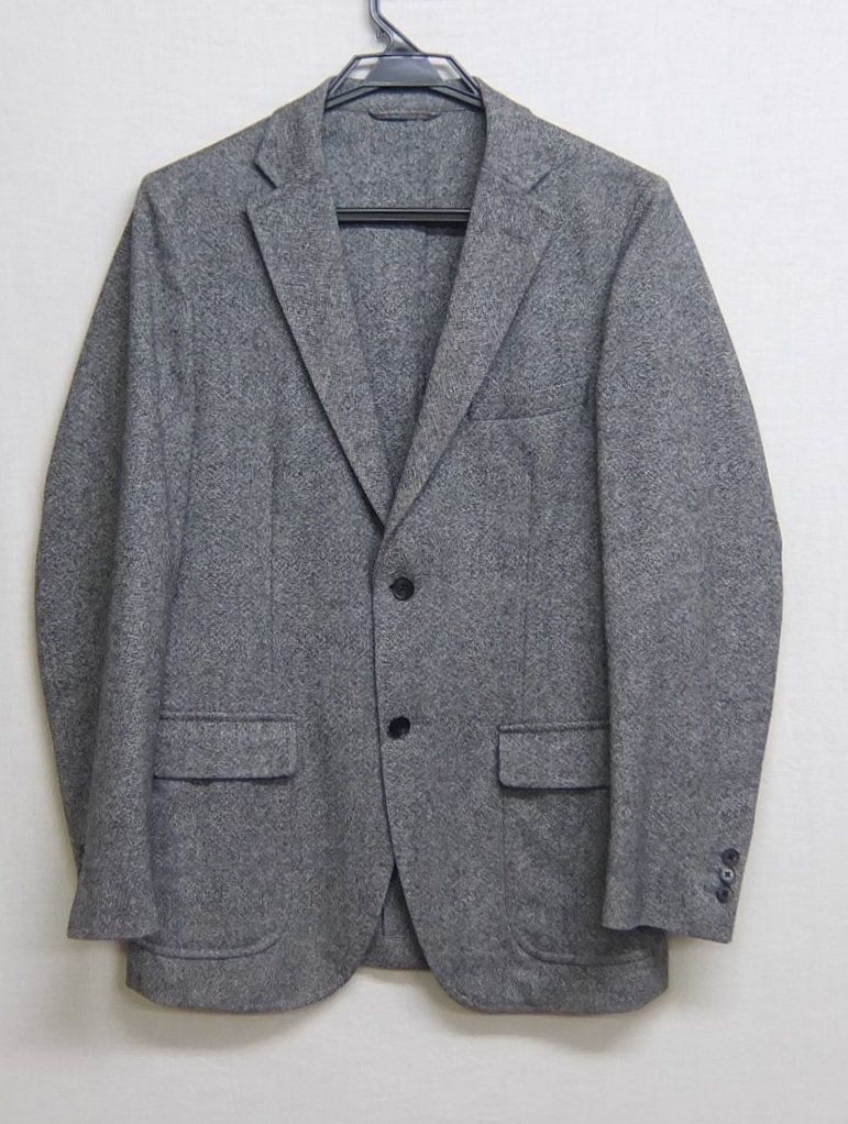 ユニバーサルランゲージ 英国生地 MOON ウール テーラードジャケット グレー 50-6Drop 秋冬 ブレザー UNIVERSAL LANGUAGE 56.5/65拍卖