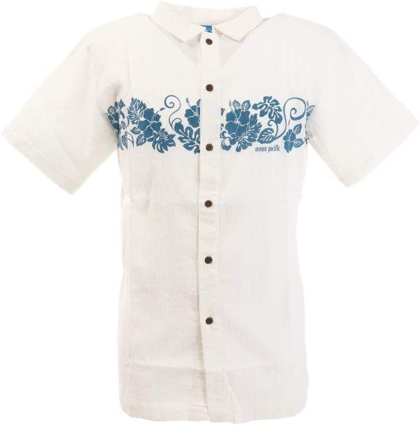 へ)M)白)オーシャンパシフィック★半袖シャツ 517300 カジュアルシャツ 前開き全開 OCEANPACIFIC★新品送料込拍卖