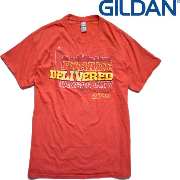 1点物◆ギルダンGILDANカンサスシティ赤プリントTシャツUSA古着メンズL/XLレディースOKアメカジブランド90sストリート/スポーツMix993313拍卖