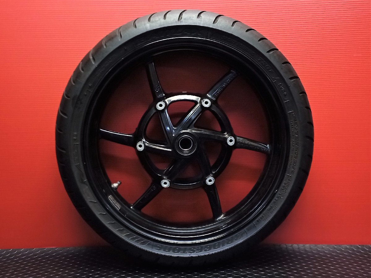 140【評価A】 ドゥカティ ムルティストラーダ1000S 純正 brembo ブレンボ フロント ホイール MT3.50×17 黒ブラック タイヤ 山2分 拍卖