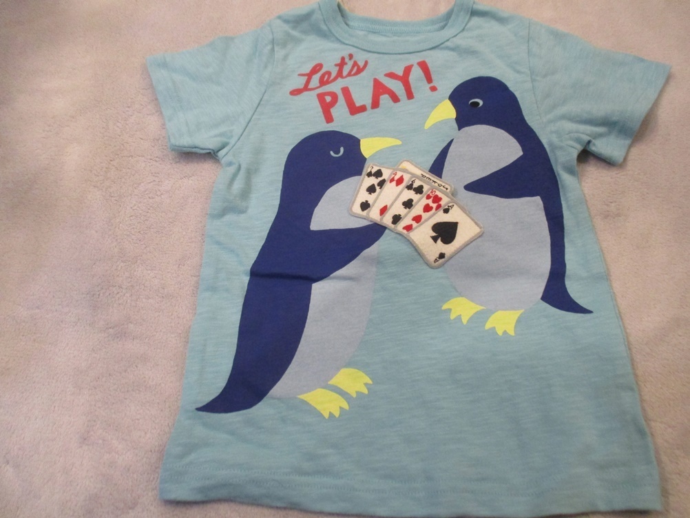 ☆【郵便(クリックポスト)対応】BIT'Z(ビッツ)ペンギン トランプ柄 半袖Tシャツ 120cm 49-6868拍卖