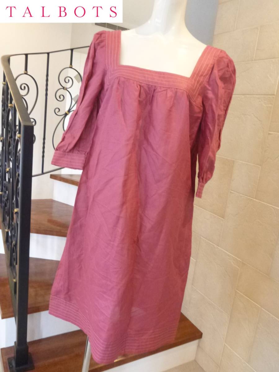 3.4万 新品 TALBOTS(タルボット) ★ピンク リネン ワンピース 38 M相当拍卖