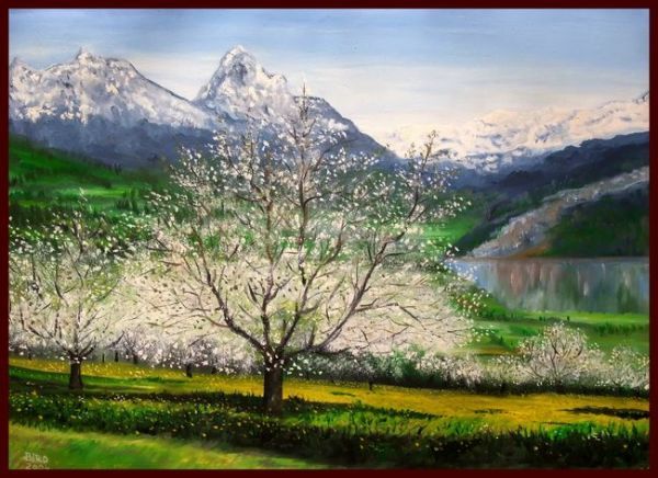 ☆☆☆☆油彩画 4月のルーマニア 「春」拍卖