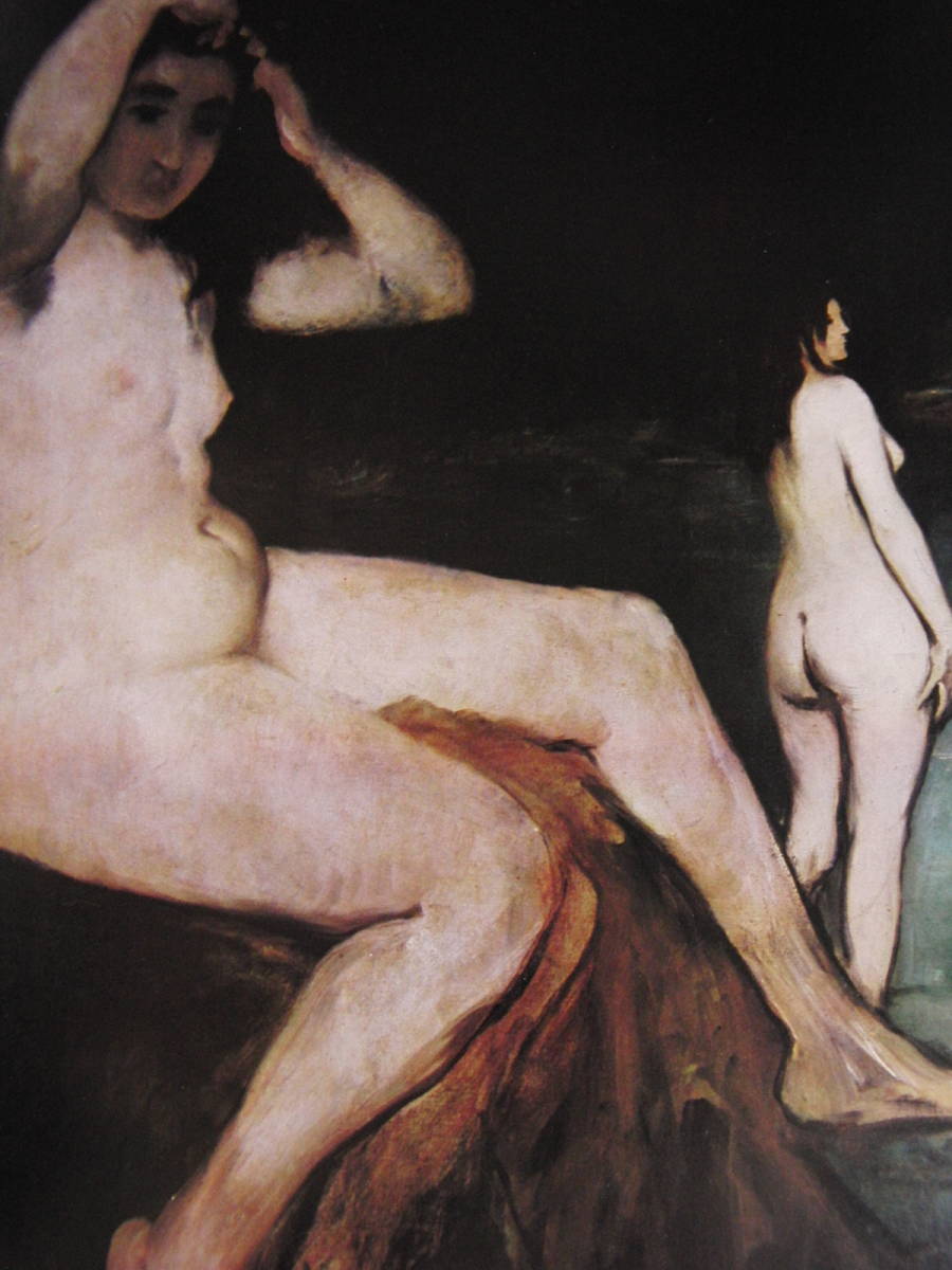 エドゥアール・マネ、【セーヌ川の二人の浴女】、希少な額装用画集より、状態良好、新品額装付、Edouard Manet拍卖