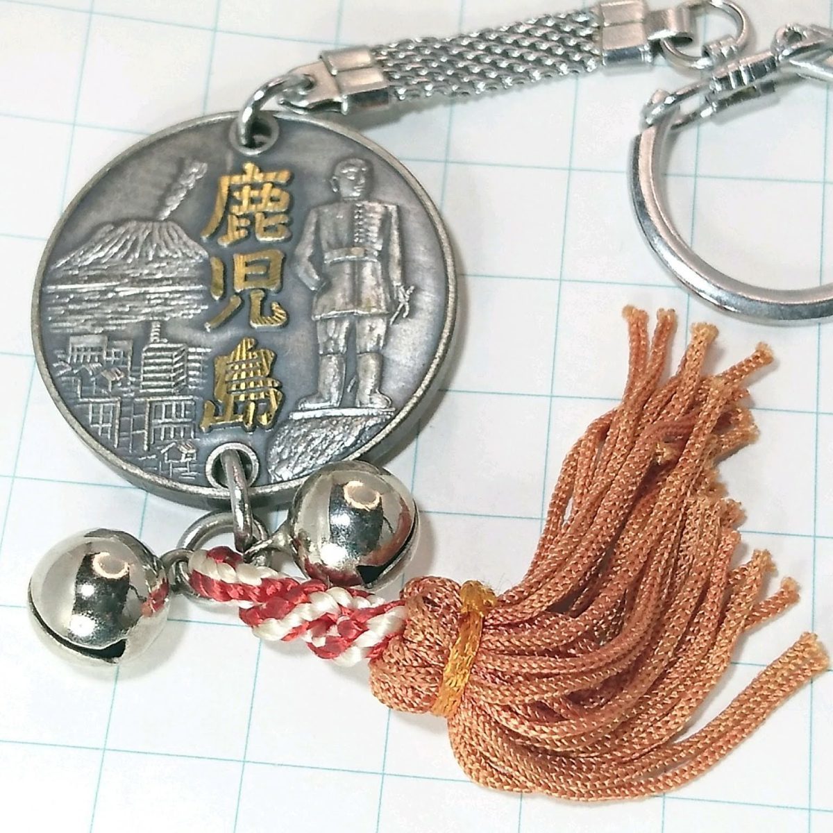 送料無料)鹿児島 昭和レトロ 観光地 登山 山登り 旅行 記念 キーホルダ A09381拍卖