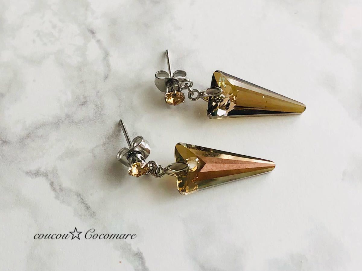 数量限定 ブロンズシェードのスワロピアス【サージカルステンレスピアス】拍卖