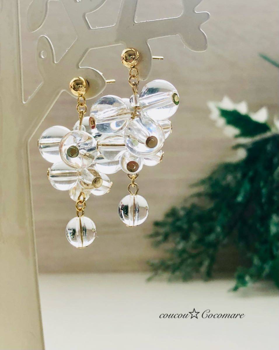 水玉いっぱいサマーピアス《クリア》サージカルステンレスゴールド拍卖