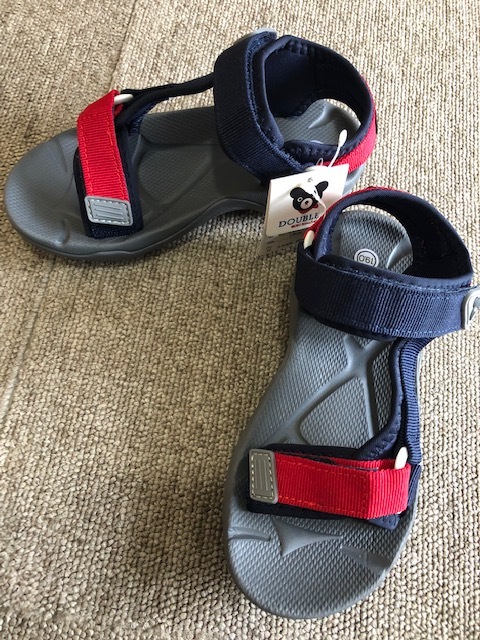 ★新品ミキハウス ダブルBスポーティーサンダル19cm★紺赤拍卖