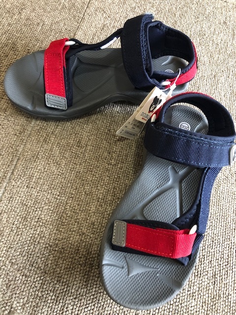 ★新品ミキハウス ダブルBスポーティーサンダル20cm★紺赤拍卖