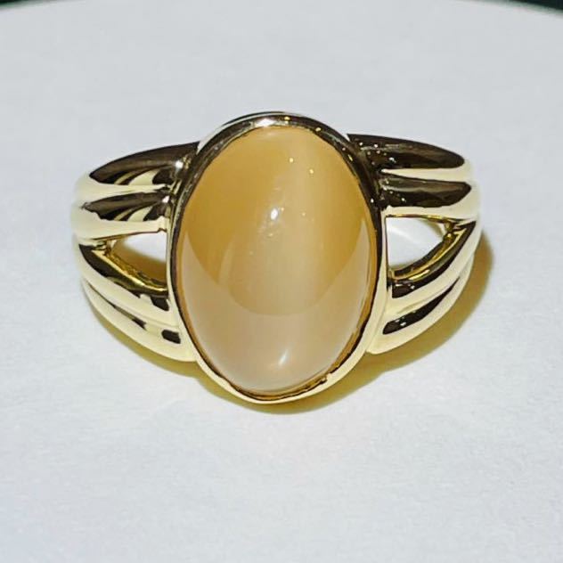 ☆K18 ムーンストーンキャッツアイリング☆拍卖