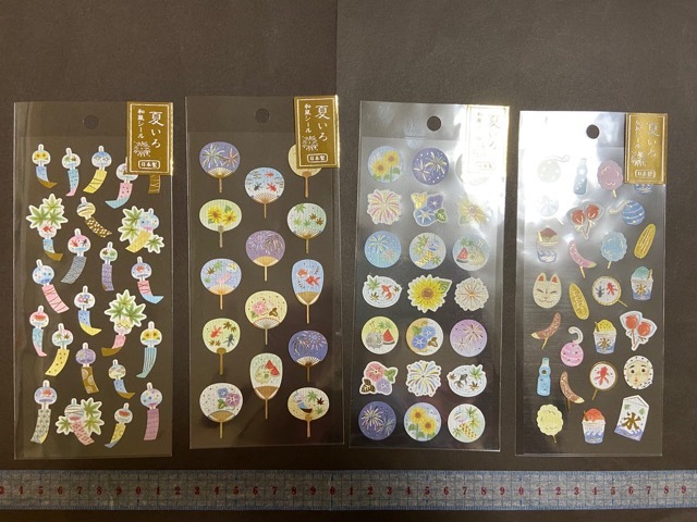※新品 夏いろ和風シール 4品まとめて うちわ・風鈴・夏祭り・夏モチーフ拍卖