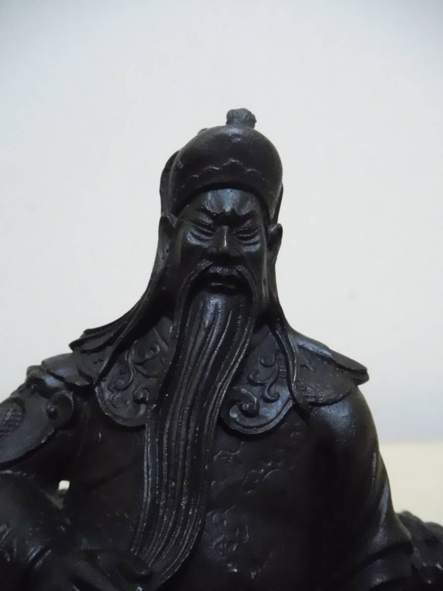 M9-203W 関羽 関公 三国志 銅製 置物 中古 高さ約cm19.7cm (T10上-2)拍卖