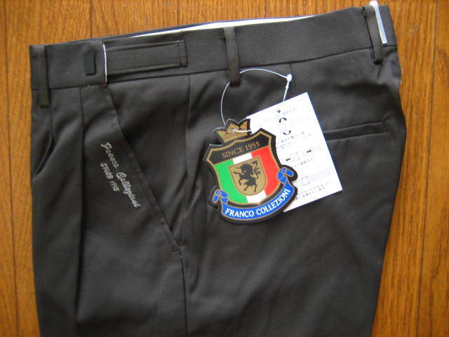 即決新品 ストレッチ ツータック スラックス W56~66 L65 グレイ系&刺繍 / ウェストアジャスター 裾上げ済み / 41027 / ウェスト実測小さい4拍卖