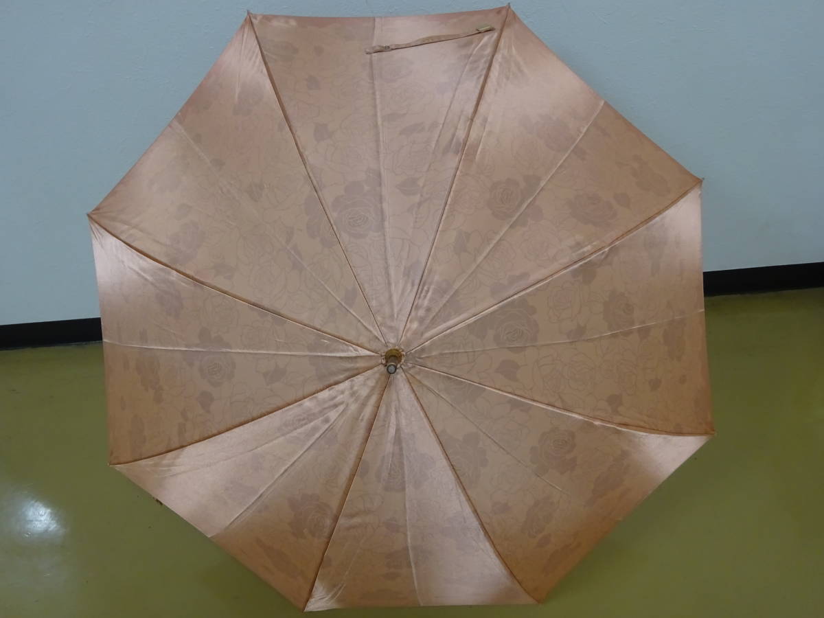 (L-1-37)(★LANCETTI) ランチェッティ 長傘 傘 ワンプッシュ傘 (★ピンク 光沢あり)中古拍卖