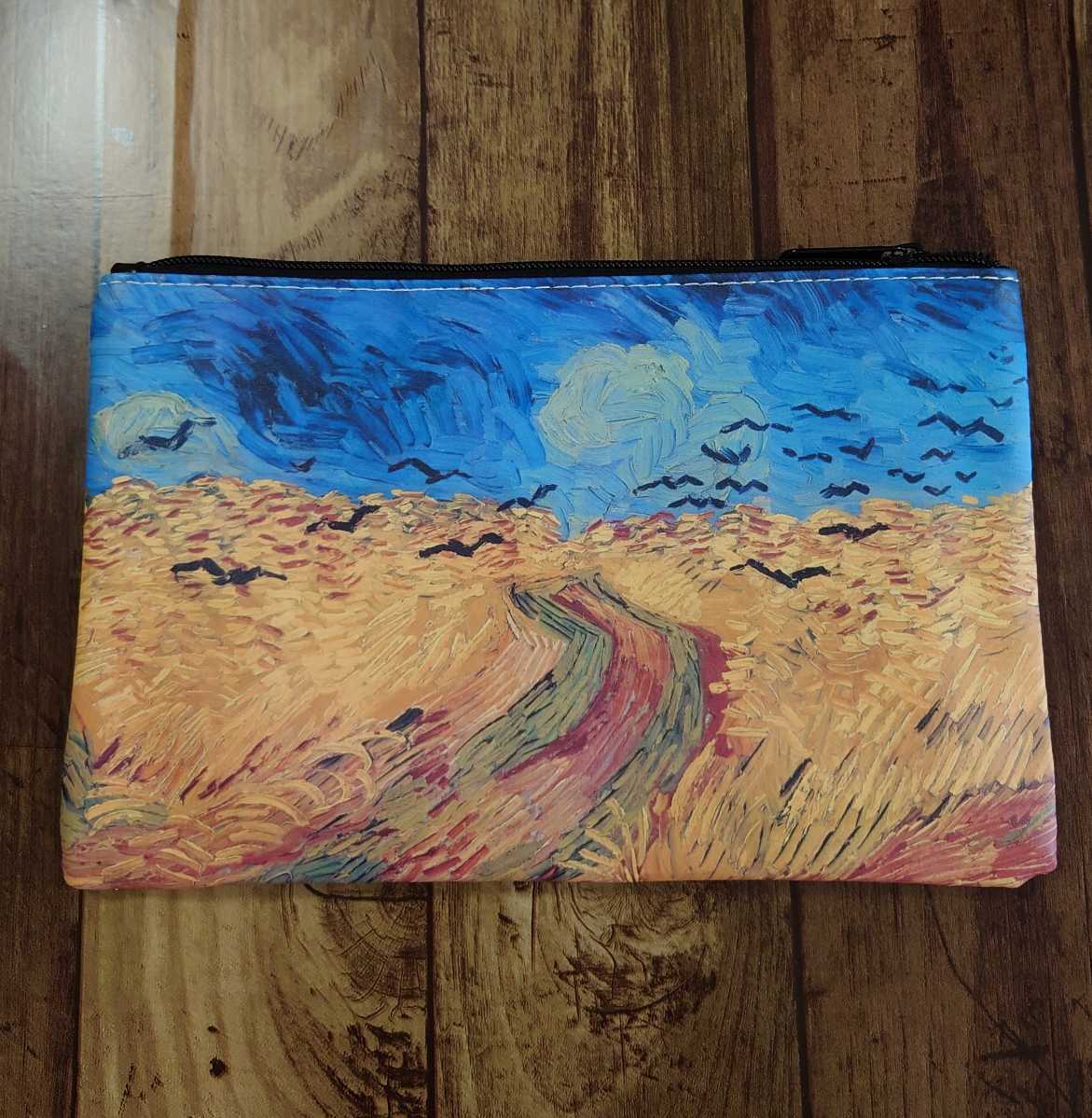 名画 ゴッホ カラスのいる麦畑 コスメポーチ メイクポーチ ペンケース Vangogh ヴァンゴー拍卖