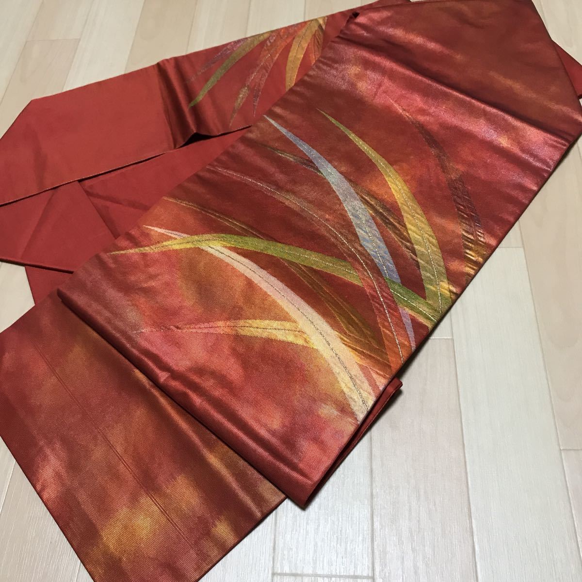 名古屋帯 9寸 着物に レディース 和装 仕立て上がり 正絹 帯  かa12拍卖