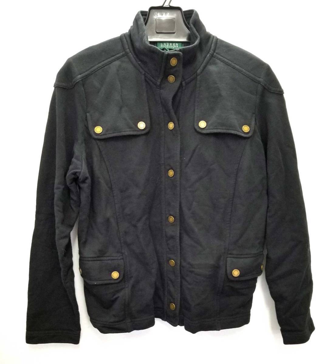 美品 ラルフローレン ジャケット ブルゾン ブラック スウェット パーカー 黒 レディース RALPHLAUREN拍卖