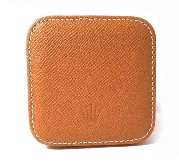 未使用 ロレックス 鏡 ノベルティ ミラー 二つ折り 型押し レザー ブラウン 非売品 ROLEX 2面拍卖