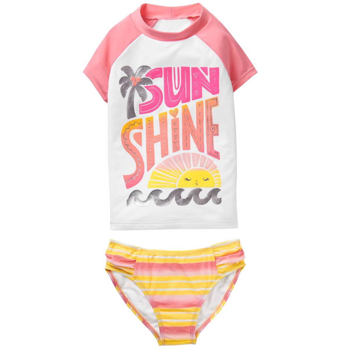 新品タグなし Gymboree ジンボリー セパレート ラッシュガード 水着 サイズ サイズXS ( 4 100 4T ) サンシャイン拍卖