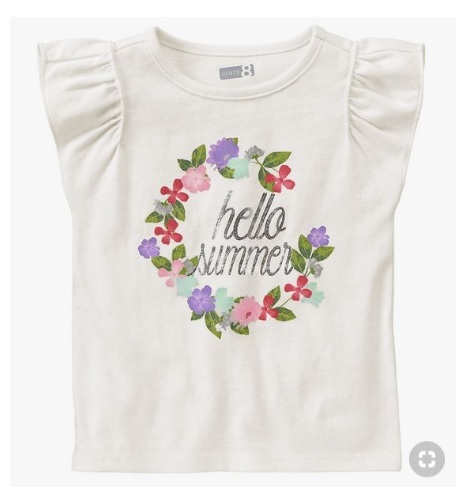 新品 ジンボリー姉妹ブランドクレイジー8 Crazy 8 ラッフル コットンTシャツ サイズ5T ( 5歳用 XS-s 100‐110 ) 花拍卖