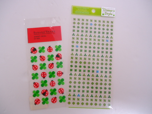 【KCM】obg-67-2S★未使用★かわいいシールセット クローバー テントウムシ 2種類 女の子拍卖