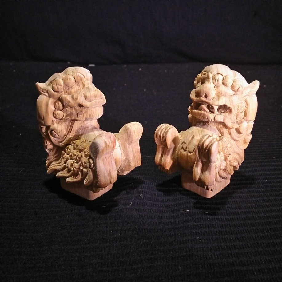 【獅子鼻】 1寸5分 社寺仏閣、山車,だんぢり彫刻 1組【815】拍卖