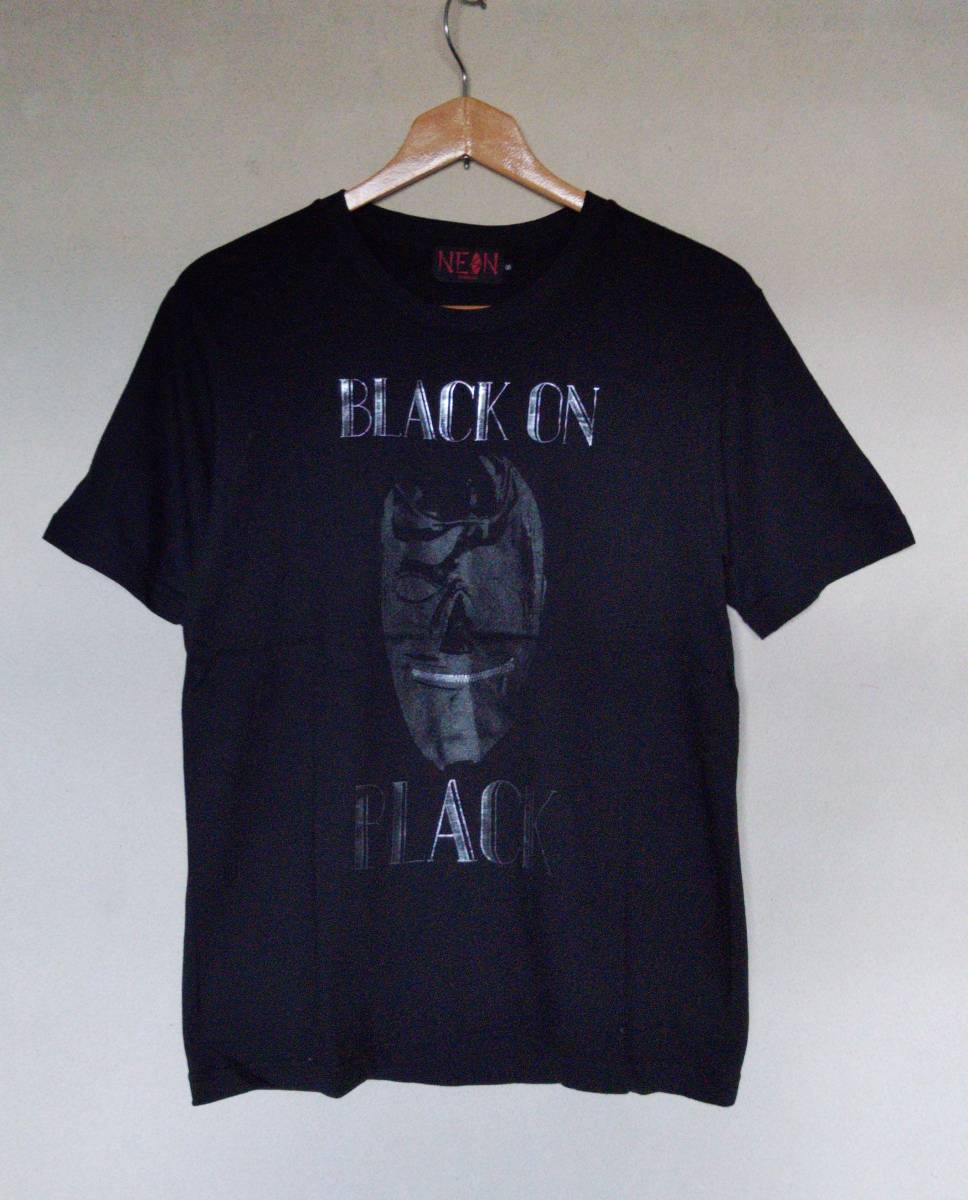 限定 SA TAISEI着用 エスエー タイセイ 定価¥6380 NEON Leather Garment BLACK ON BLACK Tシャツ ブラック 黒 S 新品未使用拍卖