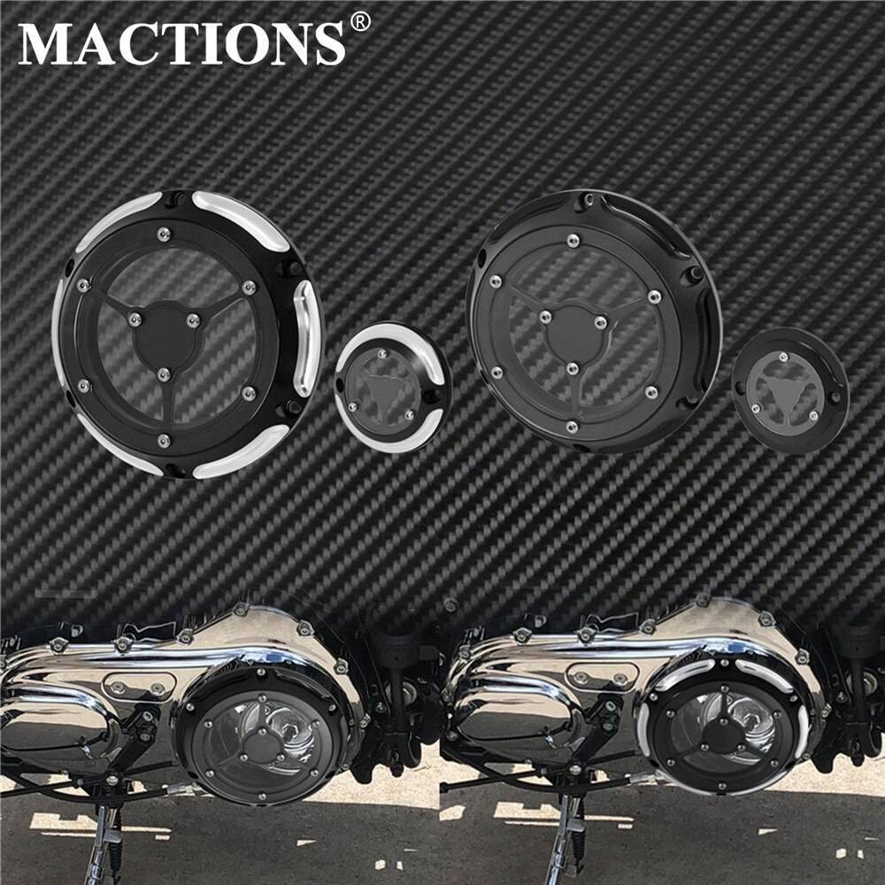 オートバイ cnc 6 穴ダービーカバータイミングタイマーカバー黒クロームアルミ XL883 ため XL1200 xr アイアン 2004-2017拍卖
