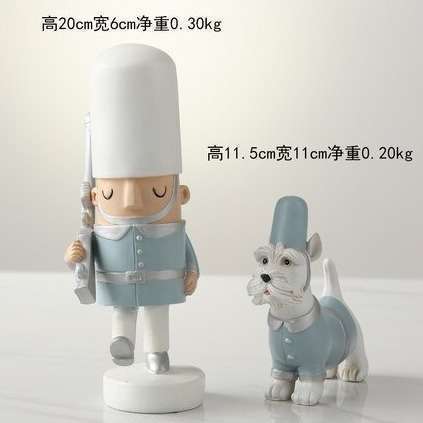 家飾り品 兵士+犬 モダン芸術オーナメント飾り インテリア樹脂置物 雑貨 プレゼント擺件 秀作 2色選択可能 A13拍卖