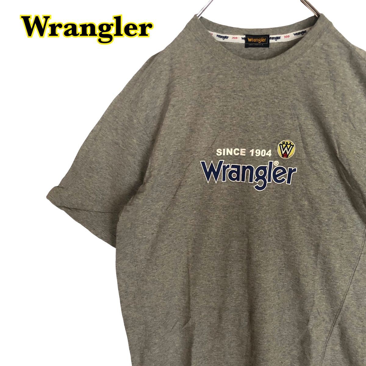 Wrangler ラングラー 半袖Tシャツ プリントTシャツ グレー メンズ Lサイズ 【AY0500】拍卖