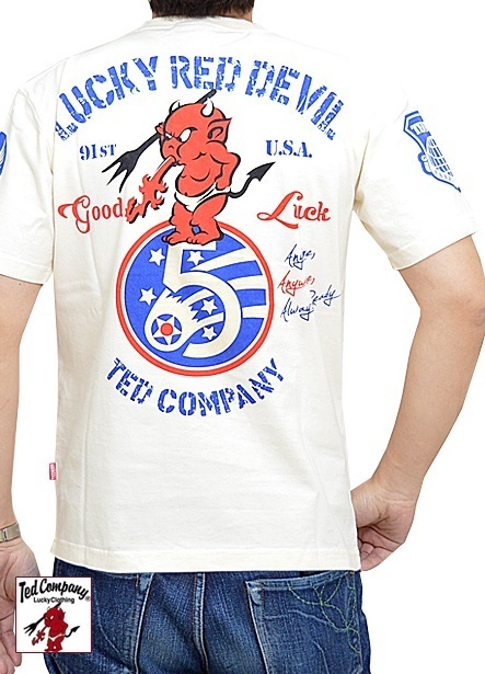 5TH AIR FORCE半袖Tシャツ◆TEDMAN/テッドマン ホワイトXXLサイズ(サイズ46)TDSS-527 エフ商会 ミリタリー エアフォース拍卖