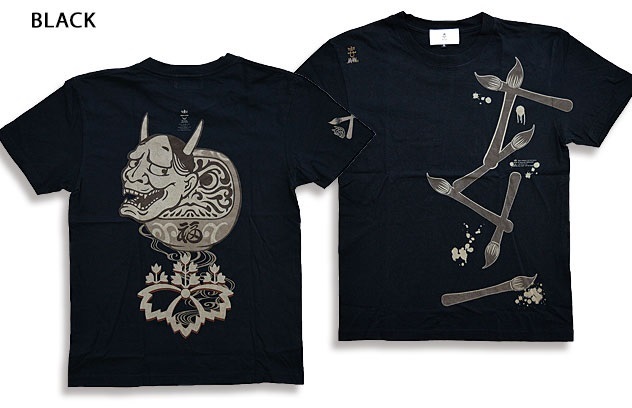ダルマon般若半袖Tシャツ◆喜人 ブラックLサイズ KJ-22003 和柄 和風 達磨 きじん拍卖