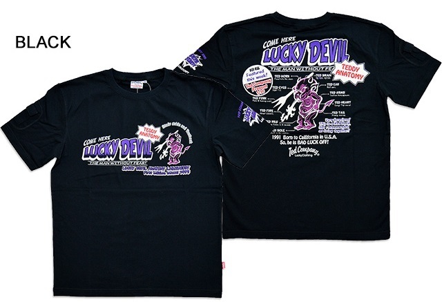 スケルトンテディー半袖Tシャツ◆TEDMAN/テッドマン ブラックSサイズ(サイズ38)TDSS-525 エフ商会 efu アメカジ ポップ 2021年春夏モデル拍卖