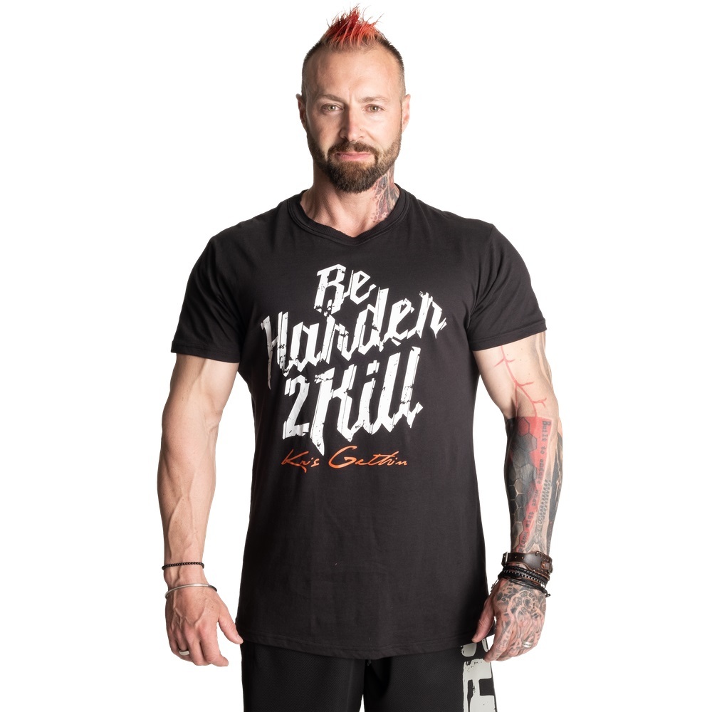 【メーカー直輸入正規品/送料無料】 GASP ガスプ ギャスプ Be Harder 2 Kill クリス・ゲシン Tシャツ USサイズ:L ブラック ★ ジムウェア拍卖