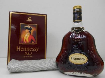 Hennessy/ヘネシー XO 金キャップ クリアボトル 箱付き★432522拍卖