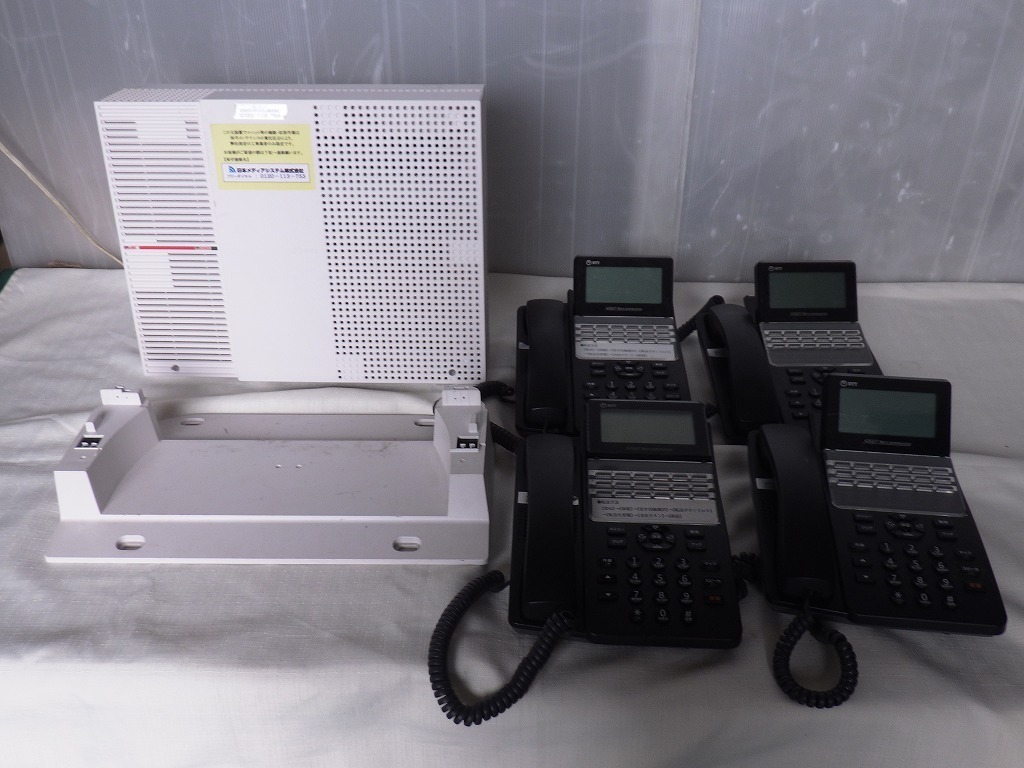 ■NTT ビジネフォン5点セット N1S-ME-(E1) 主装置 +A1-(18)STEL-(2)(K)18ボタンスター標準電話機(黒)×4台 (K0330R調)拍卖