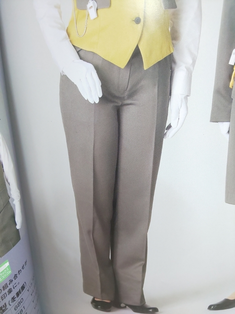 ◆送料無料!新品未使用!女性用スラックス Sサイズ ウエスト61? オリーブ色 PS-6 制服/事務服【I0821A2】拍卖