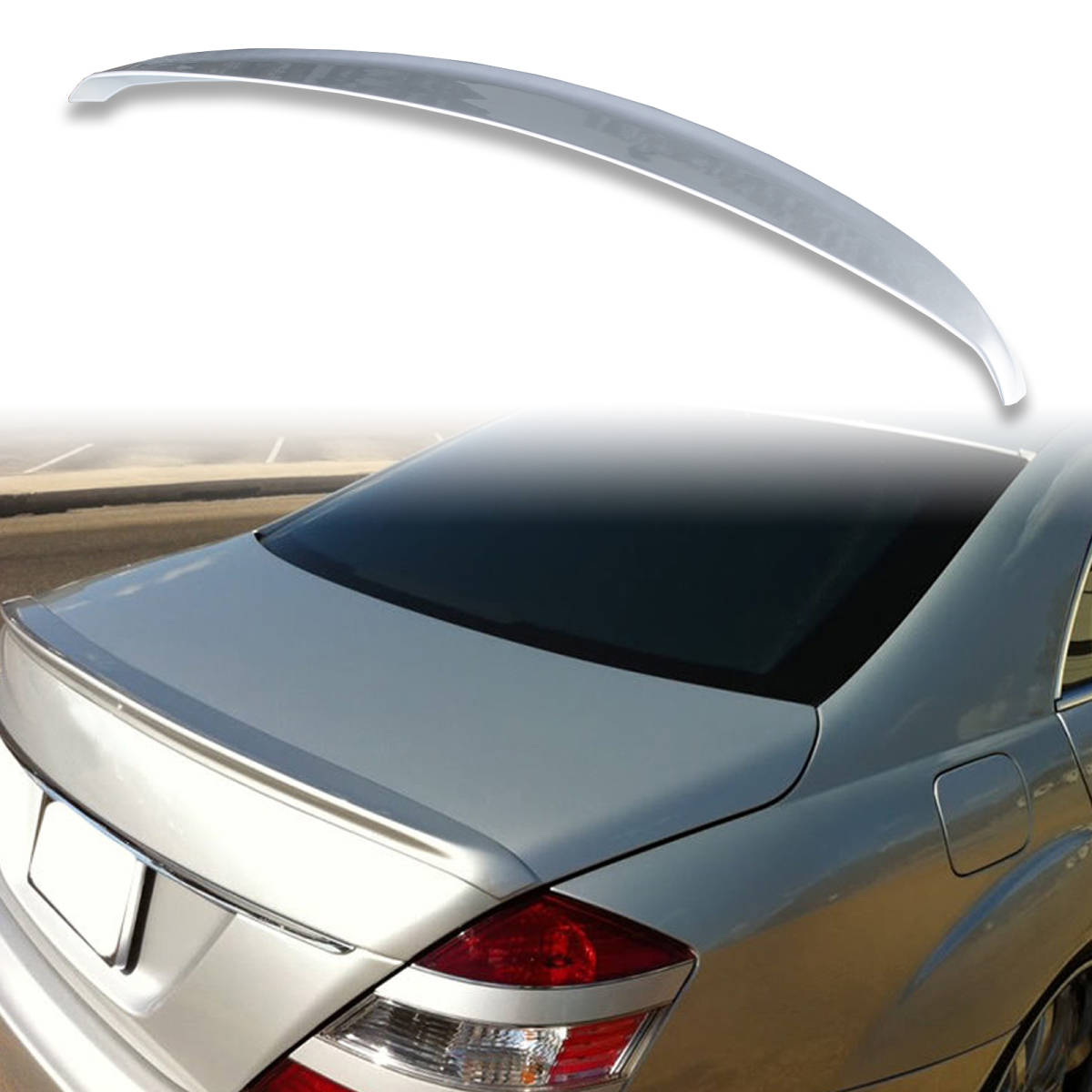 純正色塗装 ABS製 トランクスポイラー メルセデスベンツ用 Sクラス W221用 セダン Aタイプ ポン付け カラーコード775 QTS-27931拍卖